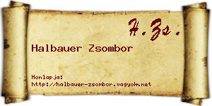 Halbauer Zsombor névjegykártya